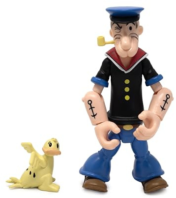 Boss Fight Studio Popeye The Sailor Man First Appearance, Black Shirt Action Figure – Highly Articulated Collectible and Customizable Figurine with Accessories and Alternate Parts – 1:12 Scale