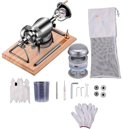 RNQZ Hand Popcorn Machine, Chinese Popcorn Maker, Stainless Steel Popcorn Poppers,Pressure Popcorn Maker for Family Gathering Party Fun,230ml