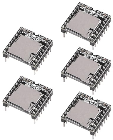 Dfplayer Mini Modul Binghe 5 Stück Dfplayer Mini Entwicklungsplatinen, Dfplayer Mini MP3 Player, Mini MP3 Player Dfplayer TF Card U Disk Board kompatibel mit Arduino