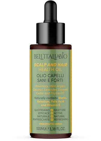Olio Capelli Rosmarino Sani e Forti I00ml - Favorisce la Ricrescita e Rinforza il Bulbo Pilifero - Formula Naturale, 100% Made in Italy, Non Lascia Residui, Profumo Aromaterapico, Pronto all'Uso