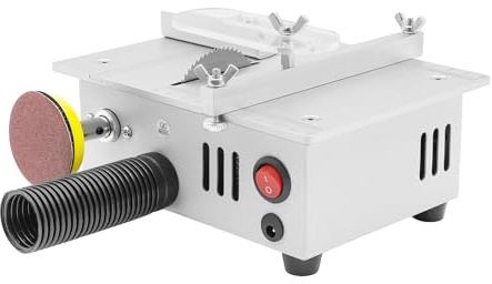 banborba Mini Tischkreissäge mit 4 Sägeblättern, 5000RPM Holzbearbeitung Elektrische Tischkreissäge Tischsäge 0,1-15mm Sägeblatt Höhenverstellbarer, Tragbare Präzisions Table Saw Für Schneiden, DIY