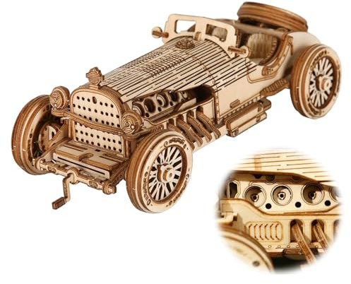 3D Wooden Puzzle Model Kits Car, 3D Wooden Puzzle Scale Model Vehicle, for Teens and Adults to Buid Mechanical Construciton Craft Sets