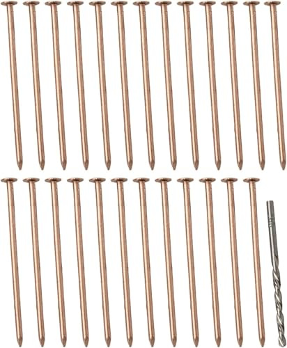 Daaxing Clavos de cobre para matar árboles de 4 pulgadas con broca, juego de puntas de eliminación de raíces de tocones, clavos de cobre para eliminar tocones y raíces (25 unidades)