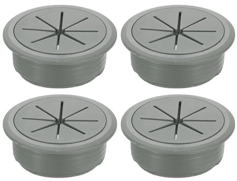 sourcing map 4 Pcs Desk Grommet, 1.97 inch 50mm Desk Cable Hole Cover Wire Hole Insert for Home Office Table Cabinet Cord Organizer, Drak Gray