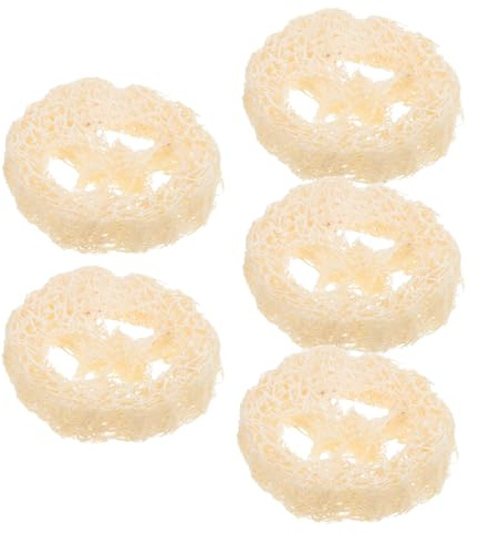 VERDANVERSE Cepillo de Baño de Lufa Natural Beige, 5 Piezas, Forma Simple y Natural, Material Transpirable Secado Rápido para Decoración Creativa Baño