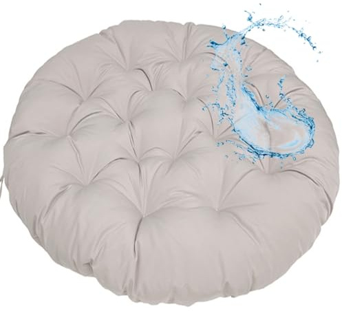 MSNCS Rundes Papasansessel Kissen Wasserdicht Sitzkissen Hängesessel Outdoor/Indoor Bodenkissen Kissen für Schwenksessel, Korbsessel Outdoor Gartenmöbel Sitzauflage Auflage(Hellgrau,110x110cm)