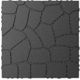 WPC Terrassendielen, 30x30 cm Balkon Boden, Wasserdicht Rutschfest, Klickfliesen Terrasse, wetterbeständiger Bodenbelag, für Balkon, Veranda und Garten (Grau,1 m² | 11 Fliesen)