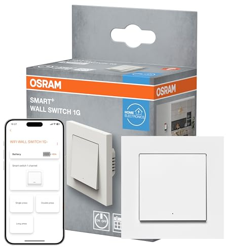 OSRAM SMART+ WiFi Matter Wandschalter, 1 Kanal, 10AX, IP20, weiß, Relais Schalter, Unterputz, 27mm