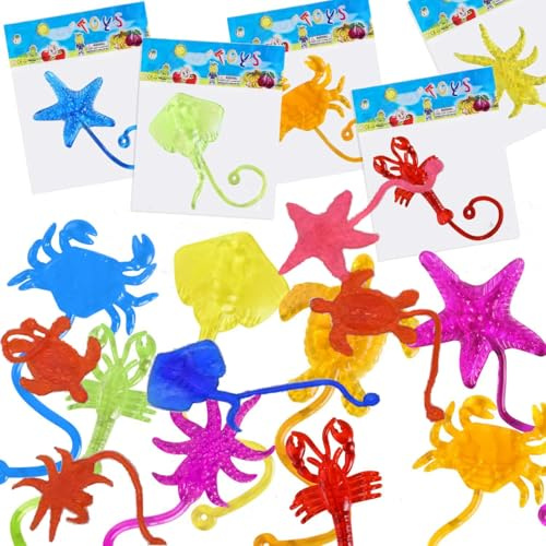 UCKriito Klebehand Spielzeug Glibber, 36 Stück Meerestiere Klatschhand, Klatschhände Glibberhand Klebrige Hände für Kinder Give Away kleine Geschenk Party