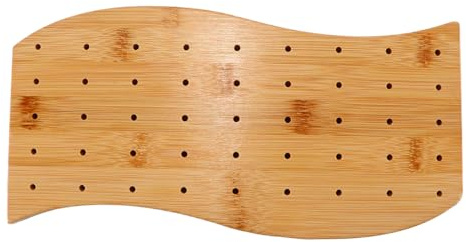 Alide Estante de madera para brochetas de comida con 45 agujeros, tablero de exhibición para aperitivos, soporte para postres, soporte para brochetas de frutas, 15 x 30 cm