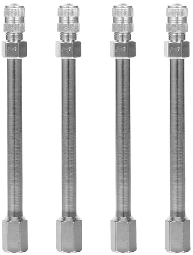 ROMISBABA Extensor de Válvula de Neumático de Latón 100 Mm 4 Piezas para Coche y Motocicleta Uso Automotor Accesorios para Inflado Vehículos