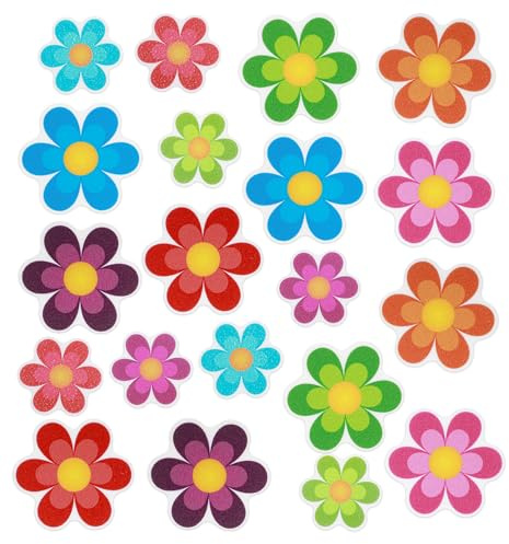ValueBargain 20PCS Non Slip Shower Stickers, Flower Bright Non Slip Bath Stickers for Bathroom and Other Slippery Surfaces (11.5cm and 8cm)