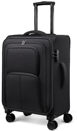 LOVEVOOK Medium Checked Luggage, 24 Inch Softside Suitcases with Spinner Wheels, Lightweight Suitcase with TSA Lock for Women Men, Large Luggage for Travel Business Trip