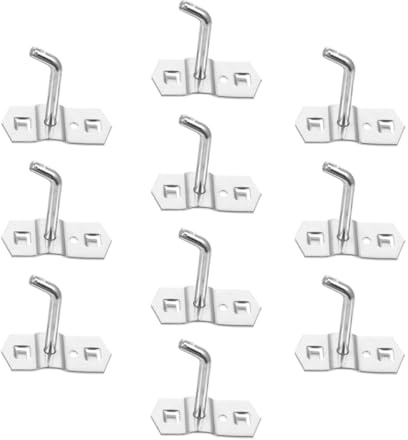 KOMBIUDA 10pcs Metal Single Pegboard Hooks 2.5cm Perforated Wall Hooks Heavy Duty Tool Storage for Garage Workshop Industrial Use