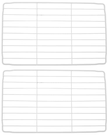 TEHAUX Lot de 2 Étagères Blanches 28×17 Cm pour Congélateur et Réfrigérateur, Grille Métallique Résistante pour Organisation et Séparation des Aliments Congélateur Coffre