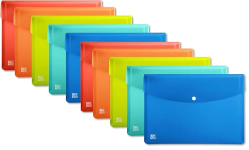 Oxford Dokumeten-Mappen, A4, Kunststoff (10x kräftige Farben)