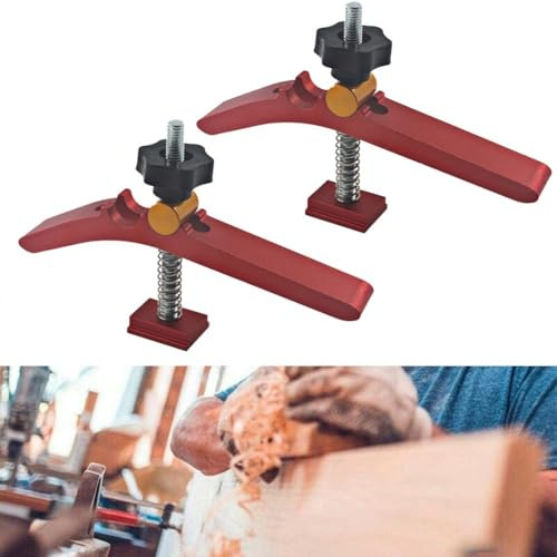 2 st snabbverkande Hold Down Clamp T-Slot T-Track Set Aluminiumlegering M8 gänga för träbearbetning, metallbearbetning, jiggar, fixturer, positionering