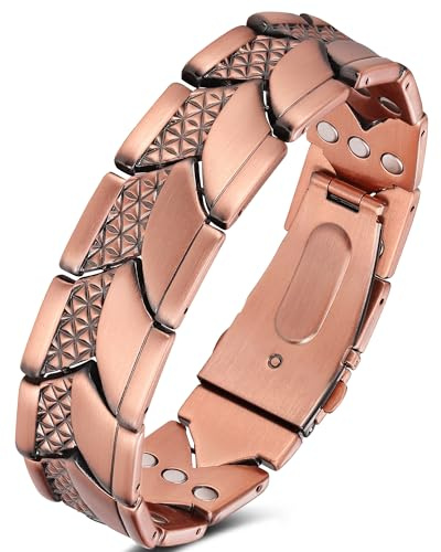Jeracol Copper Bracelets for Men,99% Pure Copper Magnetic Bracelet Men
