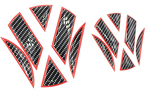 3D Emblem Gel Aufkleber vorne + hinten von Finest-Folia DM001 DM002 (Carbon Schwarz Rot)