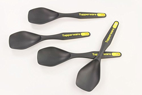 TUPPERWARE Griffbereit Servierlöffel schwarz-gelb (4) TOP-Servierlöffel Servier