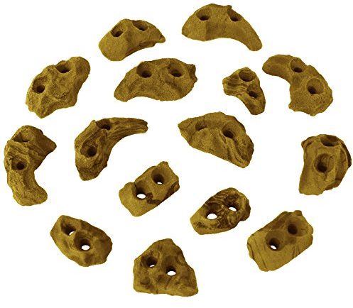 ALPIDEX Klettergriffe Klettersteine Tritte Größe XS - gelb-meliert, 15 Stück