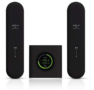 Ubiquiti Amplifi Black Nvidia GeForce Now Gamers Mesh Router with 2x Access Points, Black & Green