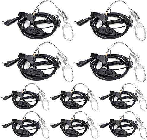 Retevis EEK009 Funkgerät Headset, Überwachungsohrstück mit Spule, 2-polige Verdeckte Akustikröhre Kompatibel RT24 RT27 RT668 RT619 Proster BF-88E BaoFeng BF-888S (10 STK.)