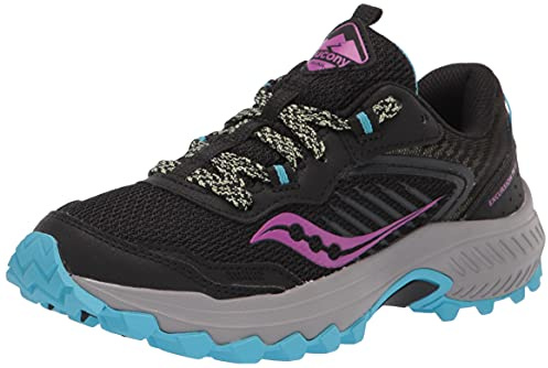 Saucony Women's Excursion TR15 Trail Running Shoe, Black/raz/Lime, 8.5