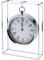 Reloj de mesa con soporte de metal, 25 cm, plateado