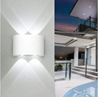 DRIWEI Applique LED Lampada da Parete Ovale 12W Luce Fredda Esterno Interno FD-10