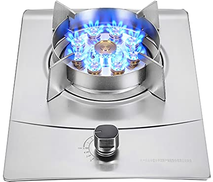 IBOWZ Tables de Cuisson à Gaz Plaque de Cuisson à gaz Cuisinière à gaz intégrée pour la Cuisson,Brûleur Unique à feu féroce à Neuf cavités de 7,2 KW,avec FFD et Supports de Casserole en Acier INOX