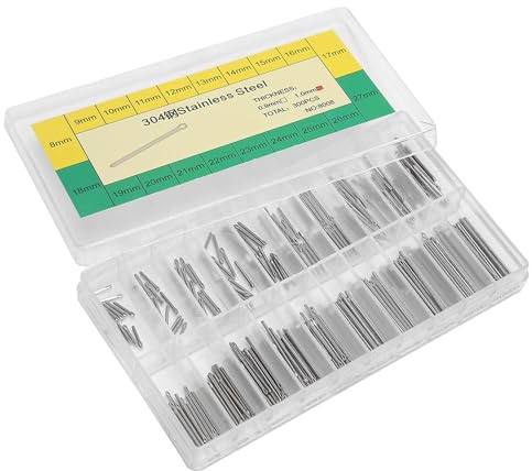 ANKROYU 300 Stück Splinte Für Uhrenarmband, Edelstahl Uhrenarmband Splinte, Dicke 1 Mm Länge 8‑27 Mm Uhren Splinte, Splinte with Sortiment Box