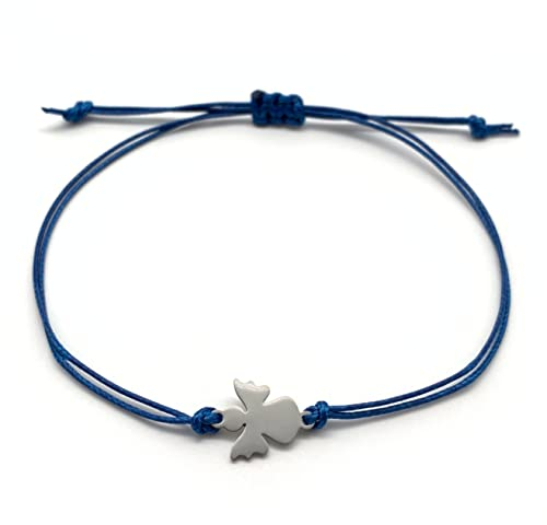 Schutzengel Armband | Glücksbringer Armkettchen mit Engel Schutzengelchen | Armbändchen Geschenk Freundschaftsband (Blau)