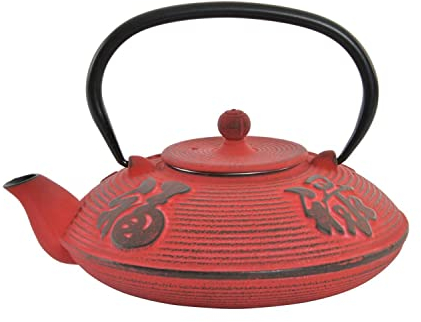 DKD Home Decor Tetera de la Marca, Color Rojo, de Hierro colado (28 x 39 x 19 centímetros)