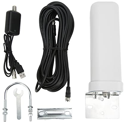 KJ‑028 Antenne TV Extérieure Antenne Omni Barrel Antenne à Gain élevé Extérieure IP67 Étanche 5V 25dBi Antenne TV à Signal HD 1080P à Gain élevé