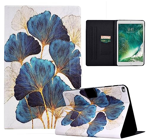 LSPCASA Hülle für iPad 9.7 Zoll 2018/2017, 6./5. Generation PU Leder mit Stanfunktion und Kartenfächern Schutzhülle Tablet Hülle für iPad 9.7 Blatt