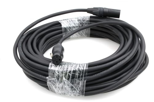 ZBLZGP XLR 3-poliger Stecker auf XLR 3-polige Buchse Mikrofonkabel-Verlängerungskabel für Bühnenlichter, DMX-Signalanschluss (Original 3-poliges XLR-Kabel, 25 m)