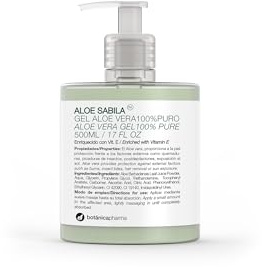 Botanicapharma Aloe Sábila Gel 100% 500 ml Excelente hidratante Rostro y Cuerpo, Aftersun, Depilación y Quemaduras.