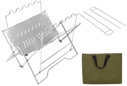 LYEAA Grill Griglia a Carbone a Legna in Acciaio Inossidabile con Borsa di Stoccaggio Griglia for Barbecue a Carbone Pieghevole Griglia a Carbone Portatile for Picnic da Campeggio all'aforto