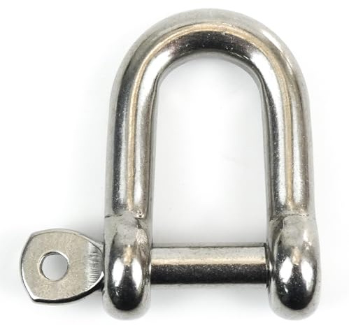 DAUMLINK® Grilletes con bulón de seguridad – Acero inoxidable A4 (AISI 316) | Conectores robustos para cadenas y cabos | Herraje náutico anticorrosión | Pack de 2 – varias medidas (8 mm)