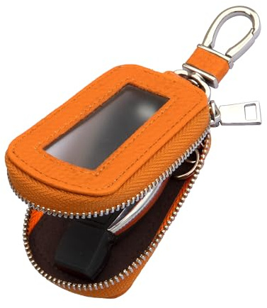 Yuoyar Étui en cuir de qualité supérieure pour clés de voiture, Orange, Universal Fit