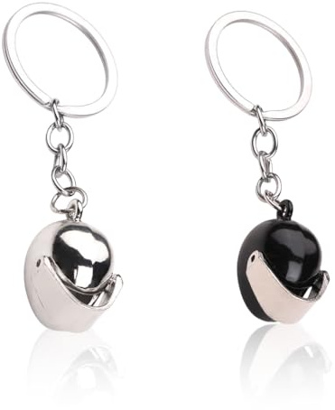 BDEPSTR 2 Pièces Porte-Clés De Casque De Moto, en métal pour votre clé ou votre présentoir, parfait pour la fête des pères, anniversaire, Noël, pour les fans de course
