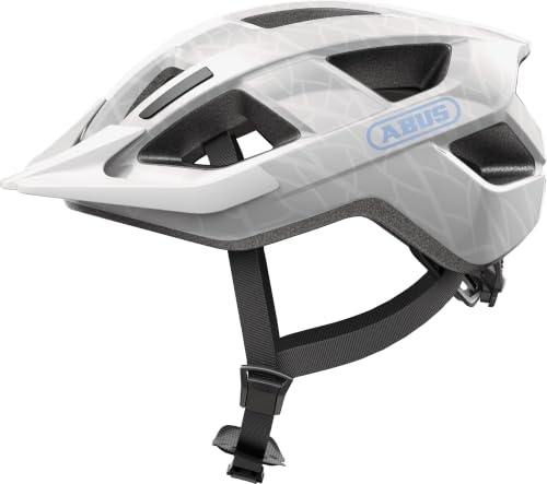 ABUS Aduro 3.0 LED cykelhjälm - sportig cityhjälm i snygg design för vardags- och sportturer - med bakljus - för dam och herr - storlek L, vit