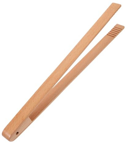 Alipis Wooden Food Clip Tongs Long for Baking Supplies Kitchen Tongs for Toast Bread Comfortable to Hold for Cooking Random Style