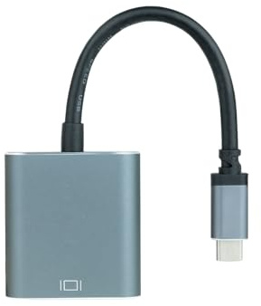 Blendend Conversor USB-C a DVI en Aluminio, 15 cm, Ideal para conectar Dispositivos USB-C a Pantallas DVI y Ampliar la visualización.