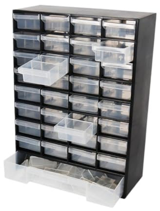 Baoblaze Cassetto Contenitore Contenitore organizzatore Bagno casa Garage organizzazione Cassetta degli Attrezzi per Parti Viti Artigianato Gioielli Perline, Nero