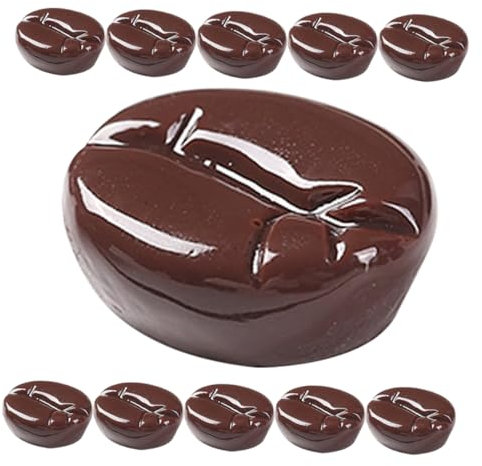 Yardwe 20Pcs Realistic Fake Coffee Beans for DIY Craft Decor Phone Case Accessories Party Decoration Lightweight and Chic Simulation Model for Photography and Teaching