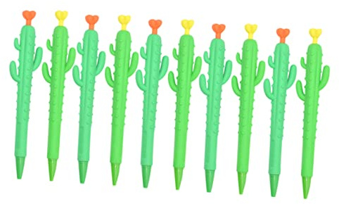 Veemoon Matita Meccanica Automatica Cactus 0,5 Mm Set Da 10 Pezzi Pulsante Di Pressione, Plastica Resistente e Design Creativo Per Studenti e Uso Scolastico