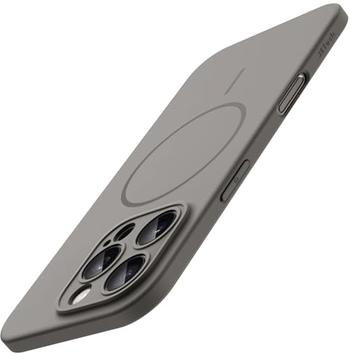 JETech Cover Magnetica Slim per iPhone 16 Pro Max 6,9 Pollici Compatibile con MagSafe, Protezione Completa Lenti della Fotocamera, Custodia Ultra Sottile Leggera Finitura Opaca (Titanio Naturale)