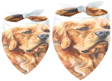 Hundehalstuch, Aquarell-Lätzchen, Labrador, für Mädchen, Jungen, Halstuch, Zubehör für kleine, mittelgroße und große Hunde, Welpen, Katzen, Haustiere, 2 Stück